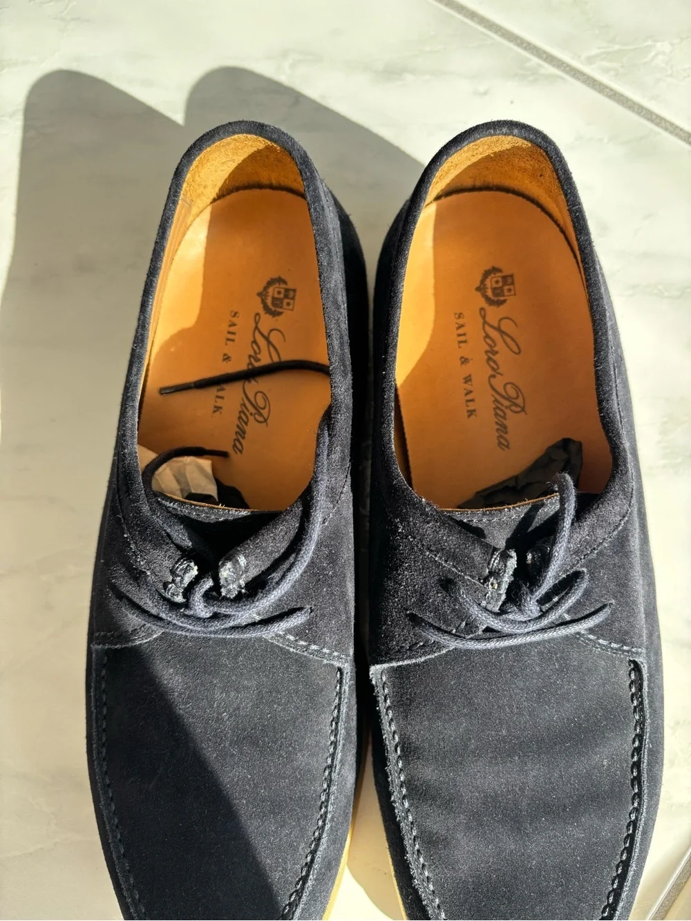 Loro Piana Navy Suede loafers